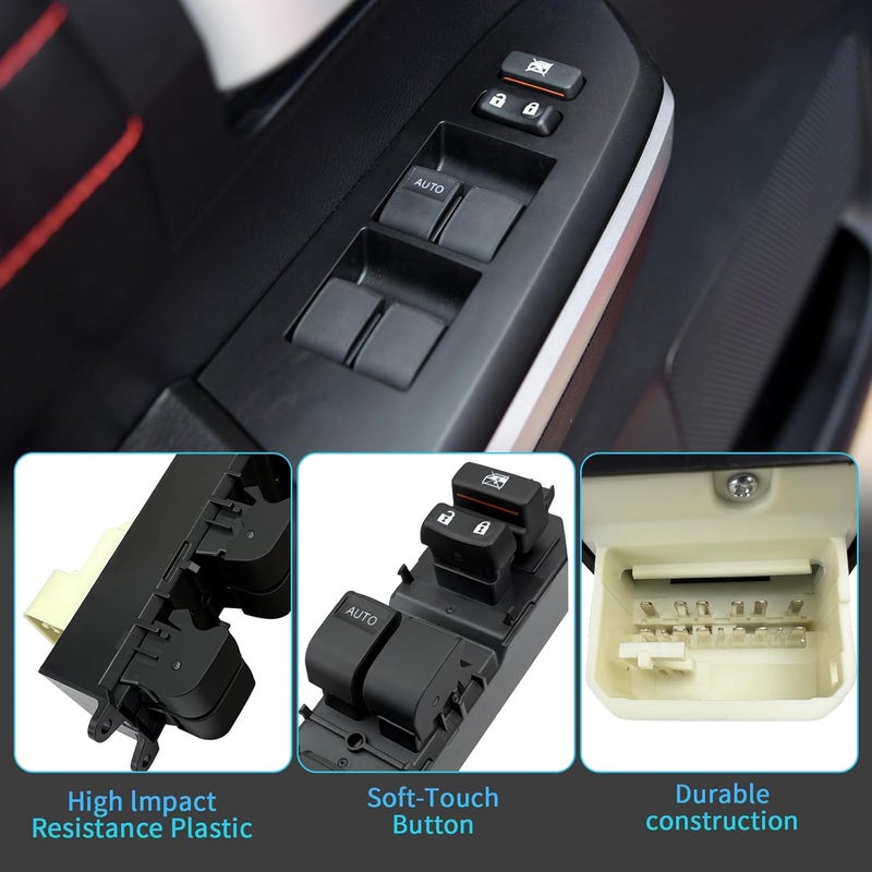 BELGEMAY Driver-Side Window Switch - 84820-0R040 (1 AUTO, Not for Dual AUTO) - Fits 07-21 Toyota Tundra/Sequoia - W/Pry Tool​ - Image 3
